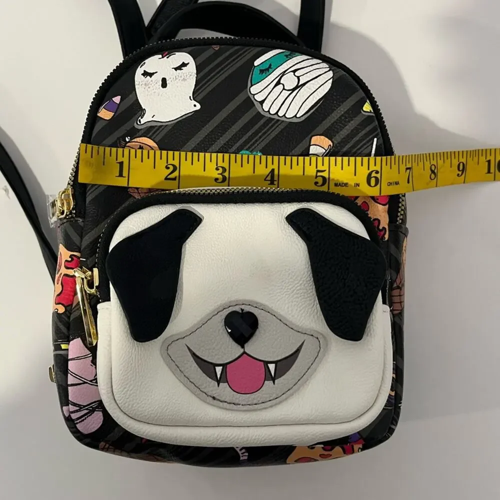 Betsey‎ Johnson Kitsch Halloween Dog Pug Bag Mini Backpack